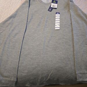 Men's Thermal Long Sleeve Shirt Light Grey Heather Size L